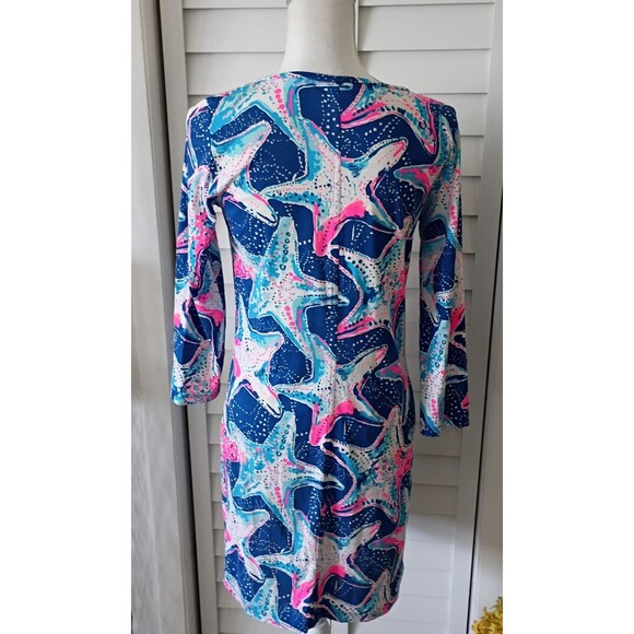 Lilly Pulitzer Indigo Beacon Dress in Star Struck Print Pima Cotton EUC S - Picture 7 of 10